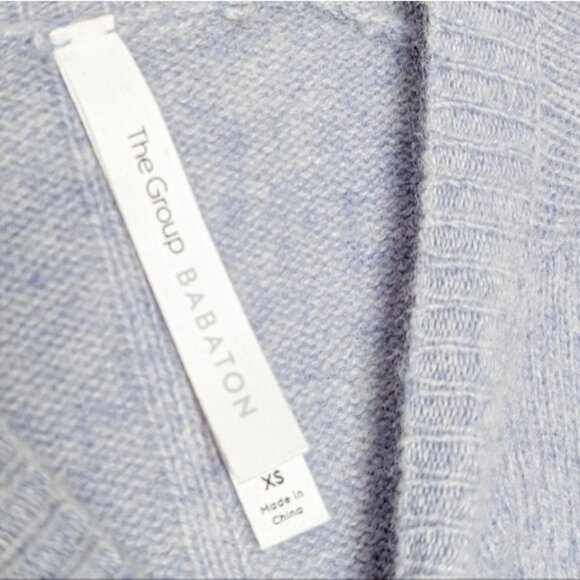 NEW BABATON Luxe Cashmere Crew Sweater Baby Blue Crewneck Wool XS ARITZIA - Picture 12 of 13
